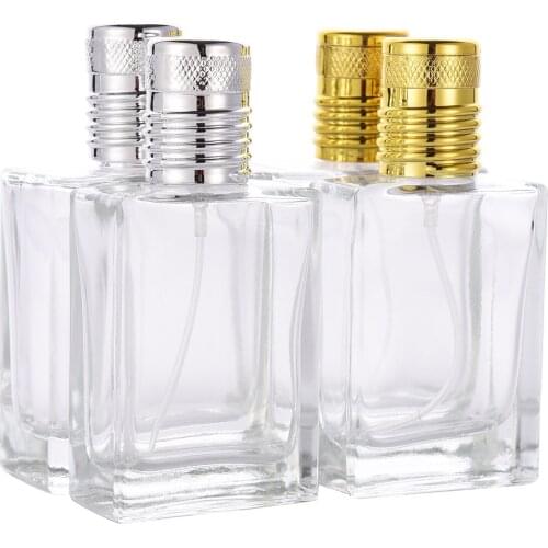 Nbyaic Perfume dispensing bottle 30ml portable perfume bottle 50ml clear glass empty bottle screw cap spray bottle 1pcs