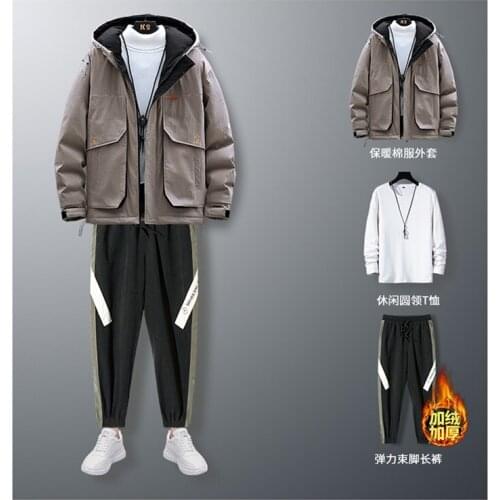 New mens suit fashion personality thick casual wear suit men winter warm hooded plus cotton thick coat
