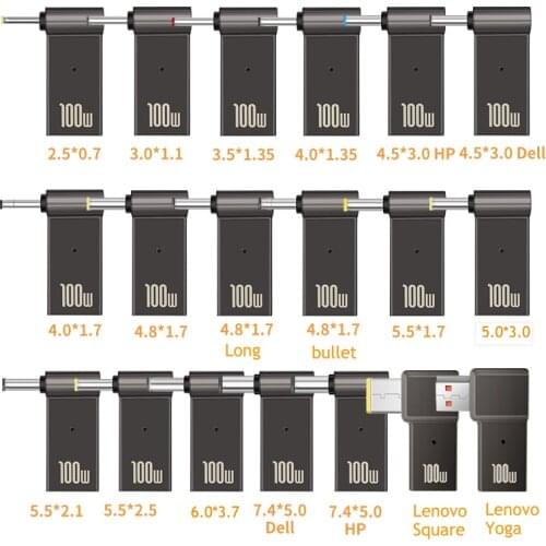 PD 100W Fast Charging Plug USB Type C Female Jack socket to 4.5x3.0 4.0x1.7 5.5x2.1 5.5x2.5 7.4x5.0 4.0x1.35 male plug Converter