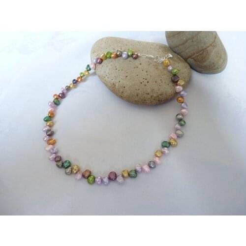 Multi Coloured Baroque Freshwater Pearl Necklace