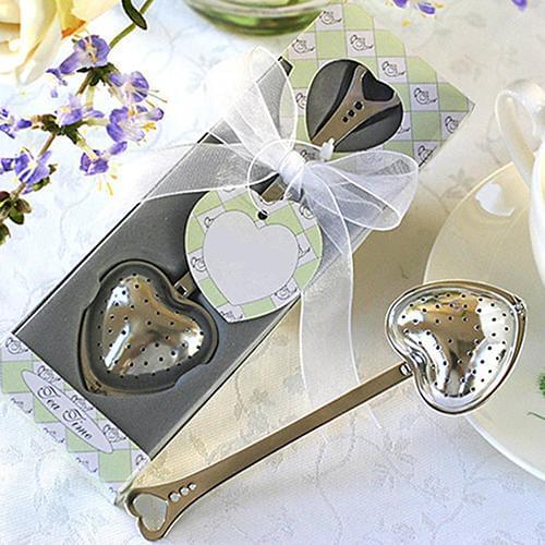 Stainless Steel Tea Infuser Heart Design Spoon Tea Infuser Filter Wedding Souvenir Bridal Shower Favor Gift Sphere Tea Strainer