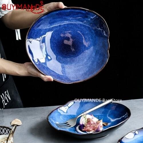 Nordic Ceramic food dish plate household pottery irregular dish salad platter dish dinnerware for kitchen dinnerware bowl