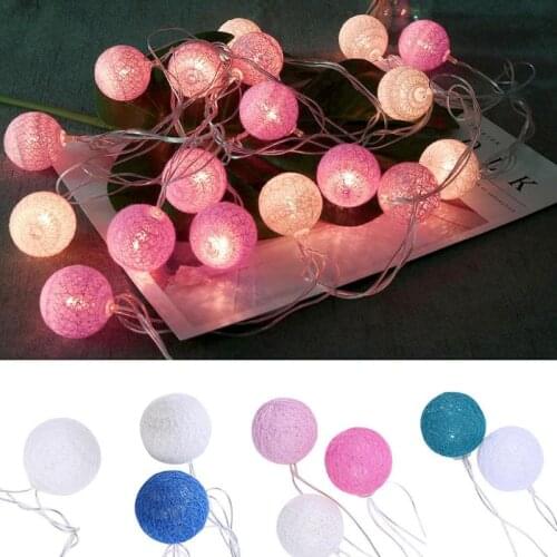 3.7m 20LED Cotton Ball Fairy String Lights Valentine Wedding Holiday Decor EU