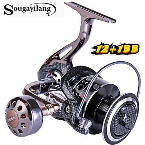 Sougyialng 2000-7000 Spinning Reel Metal Body Max Drag 12kg 12+1BB 5.2:1high Speed Saltwater Freshwater Carp Fishing Reel Tackle