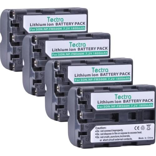 Tectra 4PCS NP-FM500H 7.2V/1800mAh Camera BATTERY for Sony A57 A65 A77 A450 A560 A580 A900 A58 A99 A550 A300 A350 A700 F717
