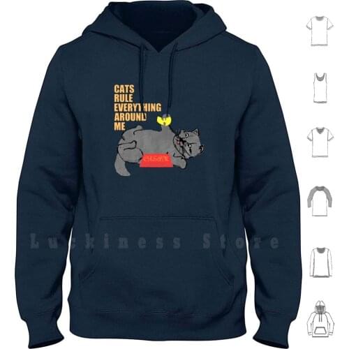 Cats Rule Everything Around Me-Cream Hoodies Long Sleeve Clan Protect Ya Neck Cash Cats Rule