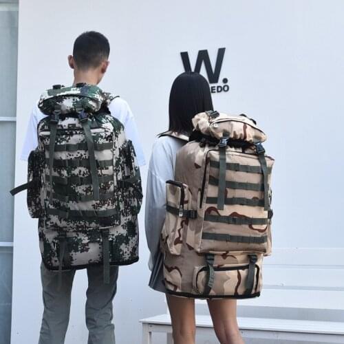 Outdoor Camping Travel Stretch Camouflage Tent Backpack Men Women Climbing Hiking Waterproof Wearproof 100L Sports Luggage Bag