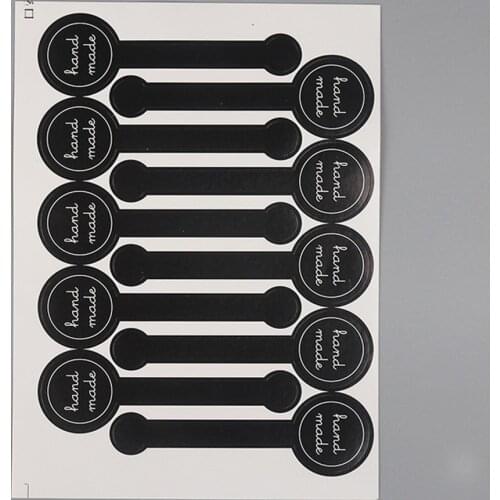 50-100pcs Black Long Handmade Sticker Tags For Cake Packaging Sealing Label Kraft Paper Stickers Baking DIY Gift Supplies