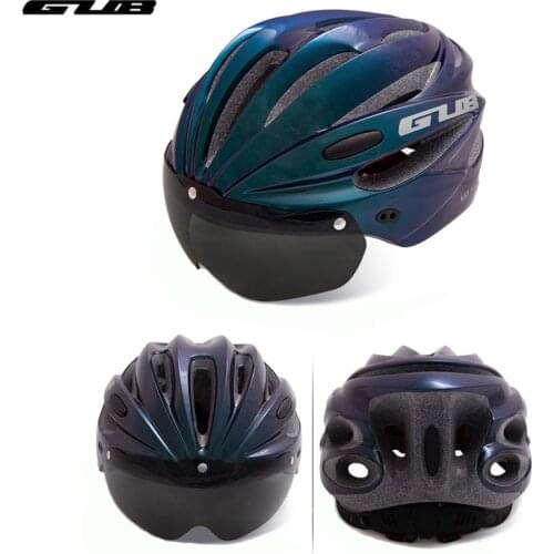 GUB K80 Helmet Cycling with Visor Magnetic Goggles 58-62cm Integrally Molded MTB Road Bicycle Bike Helmet Set for Men Women