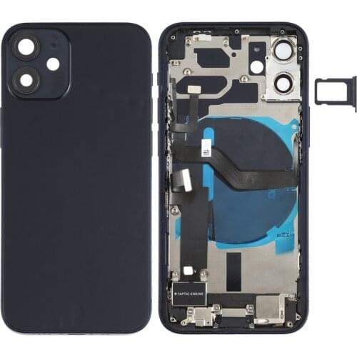 Battery Back Cover Assembly For iPhone 12 Mini With Side Keys & Loud Speaker & Motor & Camera Lens & Card Tray & Power Button
