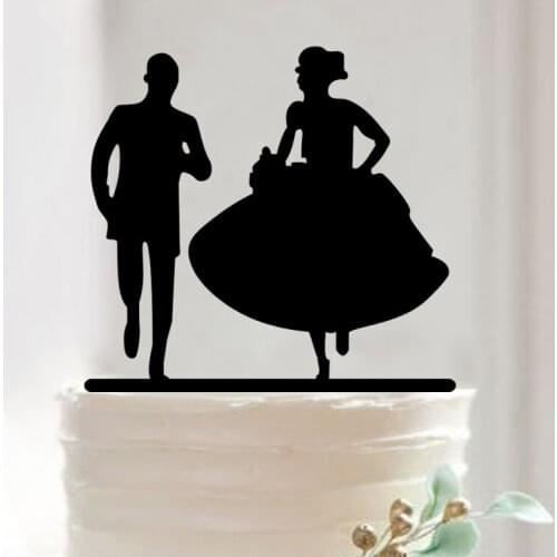 100pcs/lot Creative Bride and Groom design wedding cake inserted card Wedding Cake Topper Party Cake Decorations