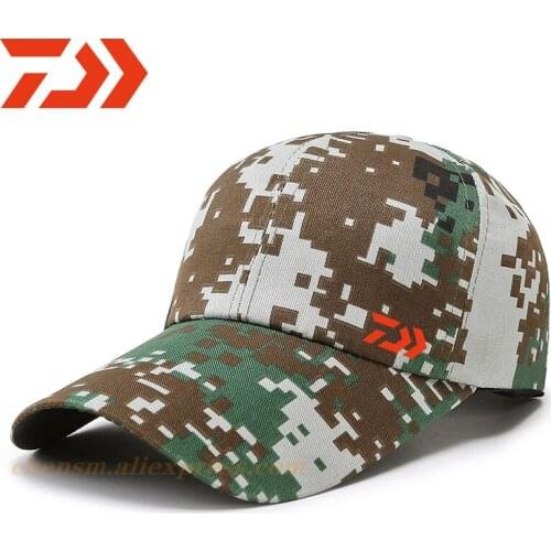 2021 DAIWA Men and Women Fishing Camouflage Sun Hat Outdoor Sports Curved Brim Cap Travel Sun Hat Baseball Adjustable Hat