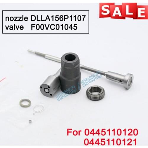 ERIKC 0445110120 0445110121 Fuel Injector Overhaul Repair Kits Nozzle DLLA156P1107 Valve F00VC01045, Injection Spare Parts