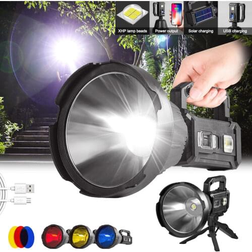 Powerful LED Flashlight 8000LumensP50 Portable Torch USBRechargeable Searchlight Waterproof Spotlight Base Fishing Light Lantern
