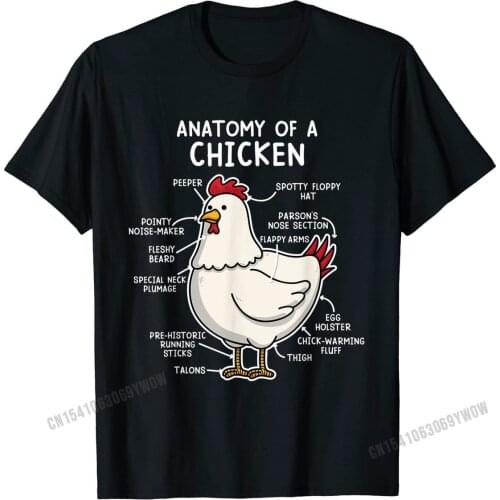 Anatomy of a Chicken Tee Country Farm Women Girl T-Shirt Fitted Gift T Shirt Cotton Mens Tops Tees Summer