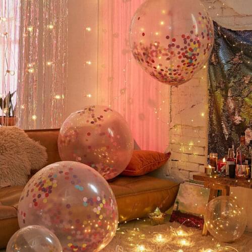 Giant 36 Inch Transparent Latex Balloon+Gold Confetti(10G) Birthday Wedding Decoration Clear Helium Baby Shower Air Balloons