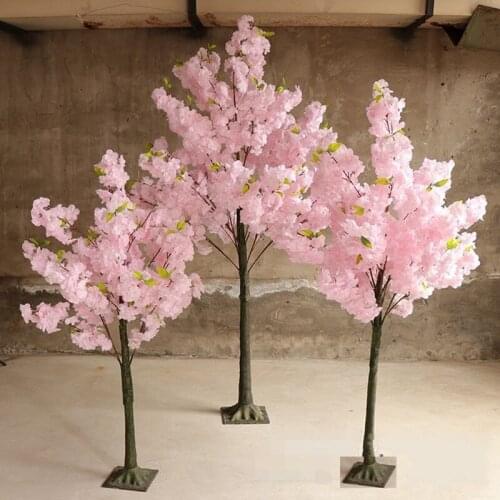 Artificial Flower Wishing Trees Simulation Cherry Blossom Tree Roman Column Road Leads Sakura For Wedding Mall Opened Props