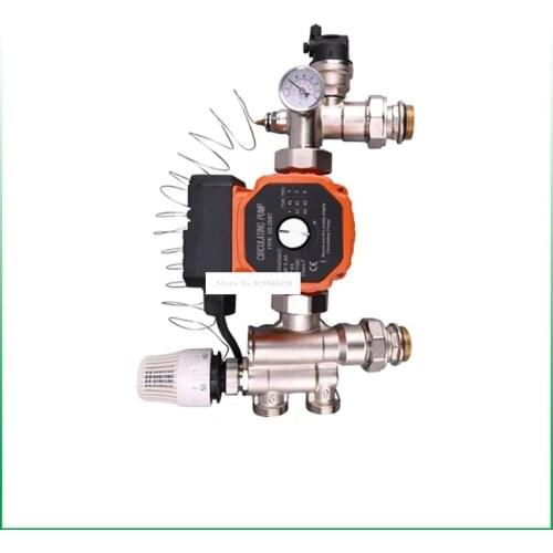 JD-HSZX0052 DN25 Brass Floor Heating Manifold Mixing Valve Terrestrial Heat Temperature Control Center Water Mixing System
