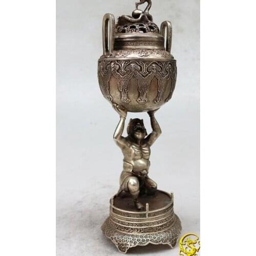 Antique Old QingDynasty sculpture censer,Kong Kim incense burner,hand crafts,best collection&adornment,free shipping