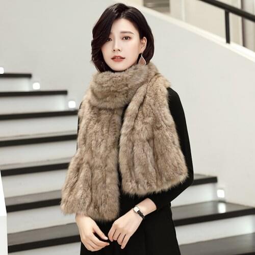 Lantafe Winter Scarf Women Long Scarf Real Fur Collar Widening Thickening Luxury Style Sable Mink Fur Neck Warm High Quality