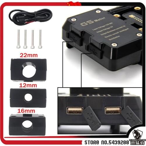 Mobile Phone Motorcycle Navigation Bracket USB Charging Holder 12mm 16mm 22mm For R1200GS F800GS ADV F700GS R1250GS CRF1000L
