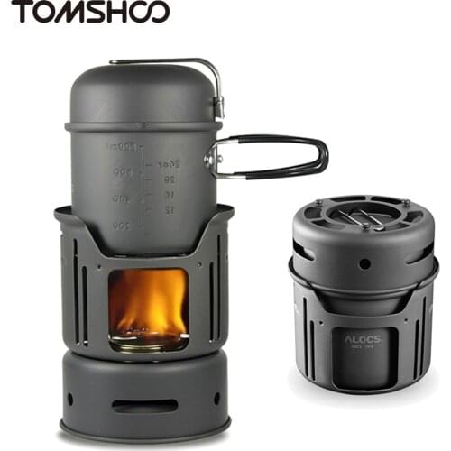 7-10pc Stove Set Outdoor Camping Stove Kitchenware Hiking Picnic Cooking Utensil Stove Pot Bowl Pan Alcohol Stove Camp Equipment