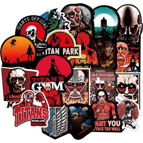 10/35PCS Attack on Titan Anime Stickers Snowboard Laptop Luggage Guitar Waterproof DIY Graffiti Sticker Cool Kid Toy Decal