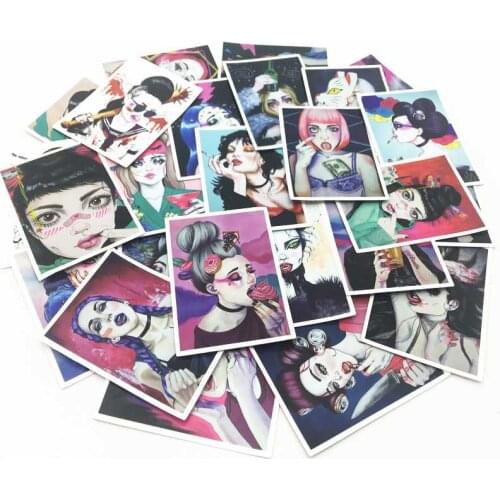 25pcs/SET Punk Bad Girl Theme Sticker Waterproof Car Laptop Skateboard Surfboard Luggage Bicycle Kids Toy Home Decor