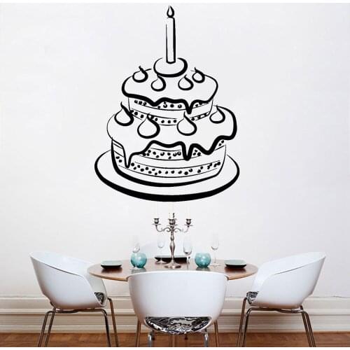 Cake Wall Decal Coffee Shop Window Decor Confectionery Patisserie Food Romantic Kitchen Vinyl Wall Stickers Home Decoration Z156