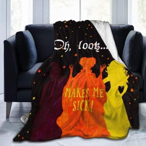 Halloween Oh Look Makes Me Sick print Bed Blanket Super Soft Warm Cozy Luxury Lightweight Throw Blanket Microfiber for Bed Couch