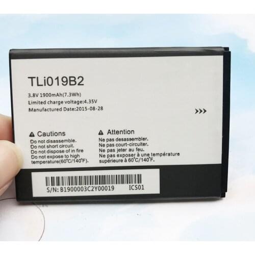 100% Original New For Alcatel TLi019B2 TLi019B1 Battery 1900mAh For Alcatel ONE TOUCH C7 Cell Phone Batterie Batterij Bateria