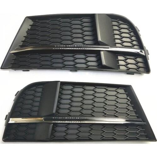 For Audi A3 2017-2018 1PC Fog Light Grills Car Front Bumper Fog Lamp Cover Grills Racing Grills ABS Direct Replacement