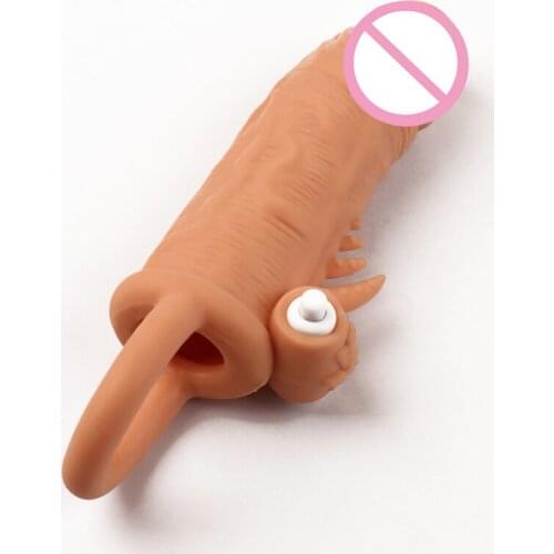 Realistic Condom for Men Penis Enlargement Sleeve Penis Extender Delayed Ejaculation Dick Cock Cover Adult Couple Sex Toys