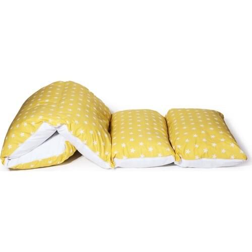 Svava Folding Space Cushion-5 Compartments Pillow Play Mats (Yellow)