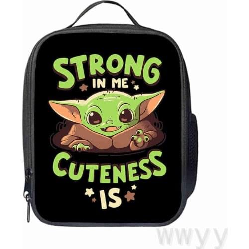 Disney the baby Yoda Mandalorian Lunch Bag Cartoon Girls Portable Thermal Food Picnic Bags for School Kids Boys Lunch Box Tote