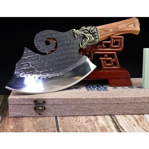 Embossed dragon personality unique Stainless steel slice chef kitchen knife Longquan brand creative household kitchen knifees