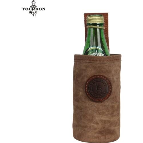 Tourbon Canvas Beer Hip Soda Can Holder Single Bottle Spanner Spliers Utility Tools Pouch Belt Holster