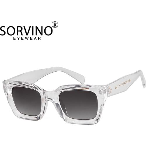 SORVINO Retro High Quality Square Sunglasses Women Fashion 2020 Modern Designer Bold Thick Frame Sun Glasses Clear Shades SP11