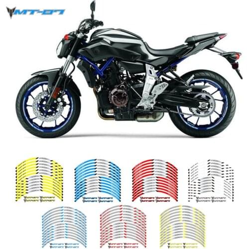 High quality 12 Pcs Motorcycle Wheel tire stickers Reflective moto Rim decals For Yamaha MT-07 MT07 mt07
