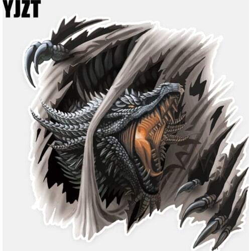 YJZT 13.5CM*14.2CM Fashion Personality Western Dragon Animal Car Sticker Decal PVC 5-1077