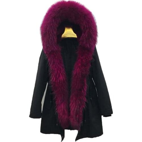 Winter Jacket Waterproof Parka Women Real rabbit Fur Liner Coat Big Natural real Raccoon Fur Hood Thick New Warm Parkas Street