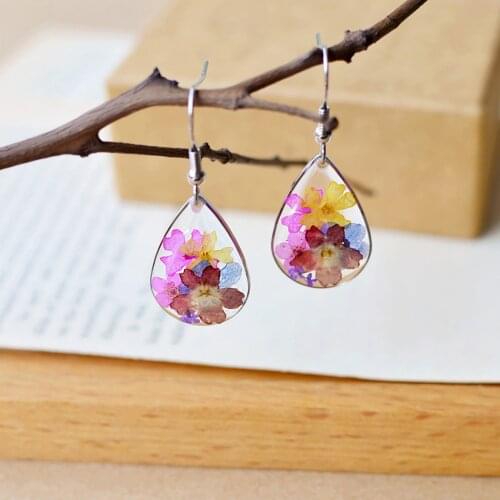 Women Earrings Anti Allergy Dried Flower Decor Dangle Earrings Fashion Earrings