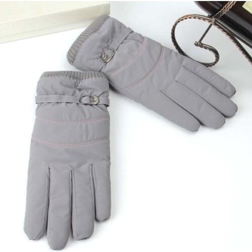 Winter ladies gloves outdoor windproof cold warm touch screen plus velvet thick gloves