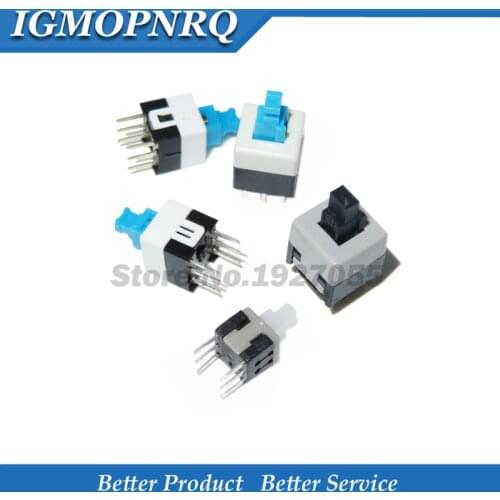 10PCS 5.8*5.8 7*7 8*8 8.5*8.5mm Self Locking Push Tactile Power Micro Switch Kit 6 Pin Button Switches