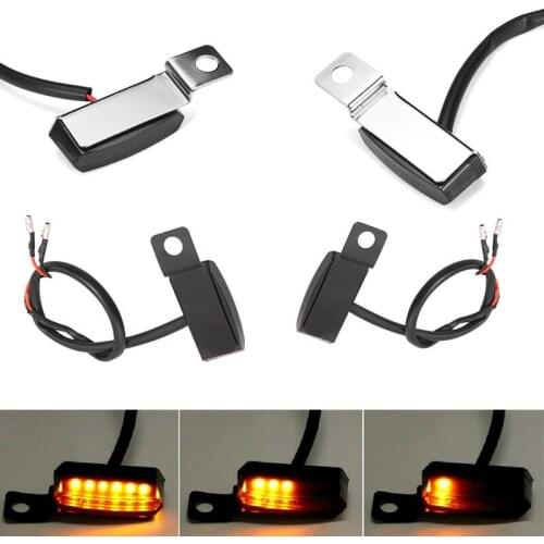 2Pcs 12V Motorcycle Indicator Lights Waterproof LED Flowing Turn Signal Indicators Amber Dynamic Blinker Lamps Flashers Lighting