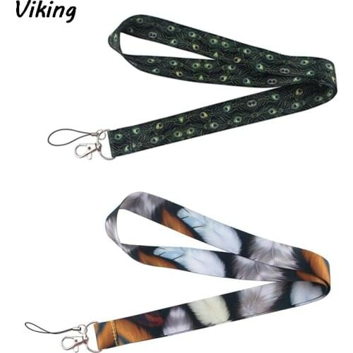 20pcs/lot G1788 Cartoon Feather Keychain Lanyards for ID Mobile Phone Rope Neck Straps Accessories For Kids