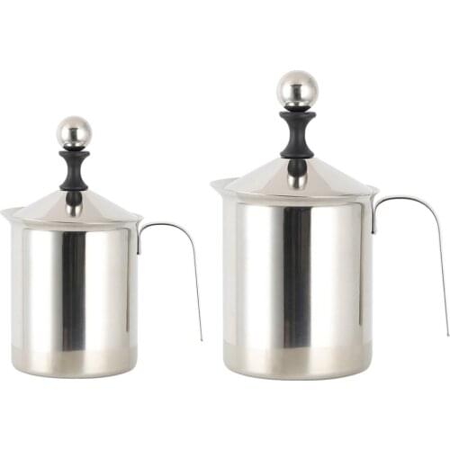 400/800ML Manual Milk Frother Stainless Steel cappuccino Milk Creamer Milk Foam Mesh Coffee Foamer Creamer Kitchen Applicance