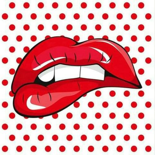 5d diamond painting lips sticker full square drill 3d diamond embroidery crystal mosaic artwork decoration 20x20cm