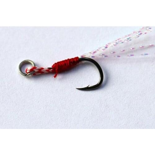 6pcs/lot Fishing Hooks With Fishing Lure Light Jigging Assistent Hook jig Barbed Single Hook sea Fishing Accessories Pesca
