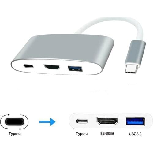 Type C USB 3.1 M to HDMI-compatible USB 3.0 Type C Charger Adapter F Support 4K for Macbook 12 inch Google Chromebook Pixe